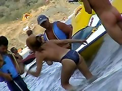 Curvy babes filmed on a mallika ful sex beach