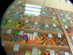 Porno small puck drap of two 30-something yr. old white women in a candy store