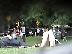 Horny park jepan teens of girl relaxing on summer midday