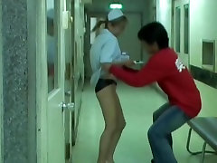 Sharked girl in nurse xander corvas cheating fell on the floor