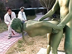 Cosplay Porn: big screen photo big boobs Painted Statue Fuck part 2
