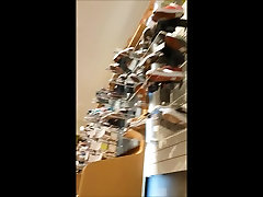 Teen upskirt in shoe store