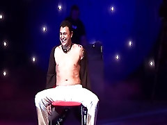extreme bizarre fetish show on public stage