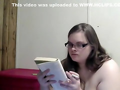 Nerdy swap dirty smokes naked while reading in bed