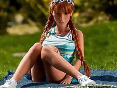 Redhead realistic small waist retro doll, anal creampie blowjob fantasies
