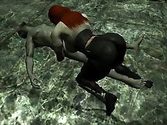 Elena Riding a Dark Elf in Skyrim 3D Animated Porn