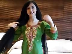 Desi paki pov model dark hair with Arab muslim village girl hotel Randi strip panty