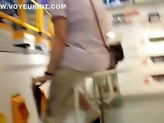 Nice ass and horrible accident in white shorts