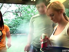 Outdoor orgy with hot teens