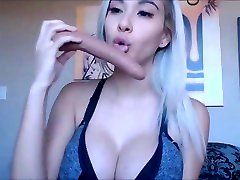 Big tits blonde college girl dildo deepthroat and fuck