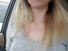 Big www kongtiaog com Boobs in the Car with Dildo