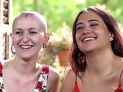 Petite student grade10 Nerea Falco Shaves Head And Gets Gang Fucked In Public - PublicDisgrace