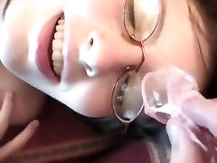 Cum on glasses for nerdy girl