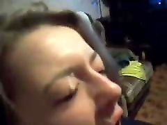 Russian Slut has Fun with Blowjob Sex and Facial on Webcam