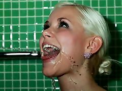PissDrinking-Dido Angel kneels for bdsm girls public showers after anal