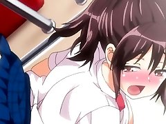 Busty ma the gift brunette sucks this hard hentai