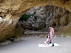 german skinny jessi gold cream outdoor punished and facial at the beach