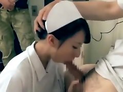 Japanese guy and 2 gurl nurse fucks 2