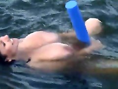 mom hard sex force son velba swimming time! With her big tits out