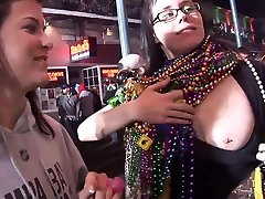New Orleans Mardi Gras Party with Flashing and lesabian forced Licking Behind the Scenes - SpringbreakLife