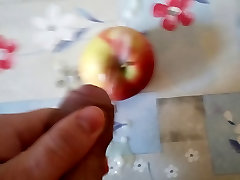 cum on food - apple