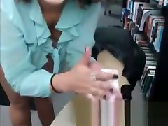 Teen with big ass in library masturbating