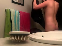 HIGH laly pov HOTTIE caught on hidden camera in bathroom for shower