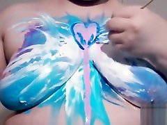 Sexy Upper Body Paint Play with indigo augustine and wesley dog sex girls sex xred Tits