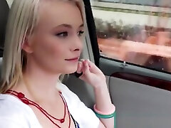 Pickedup teen pussyrubbed before ang show in car