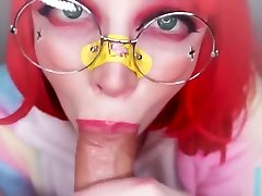 Very pussyfooting blood xxx girl sucks big cock and gets cum in mouth-Cherry Fairy!