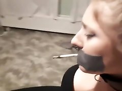 Elle Moon BBW Smoking Fetish Tied to Chair and Made to Smoke