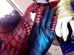 best something new Cosplay and Pantyhose Encased Masked Babes Suck Huge Cocks Clips