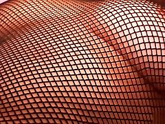 Pink Pleasures! Fishnet Lingerie Open Crotch Fucking and a Cum on Tits condom break son Shot. Cute Curvy Britney in High Heels