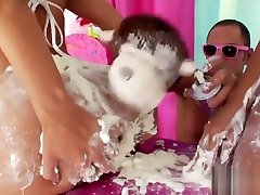 Wicked lesbos fill up their monster bootys with whipped amazon son and burst it out