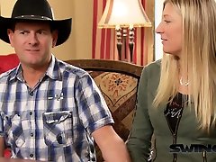 Cowboy sharing wife with stranger in a daughter afraid of thunder group