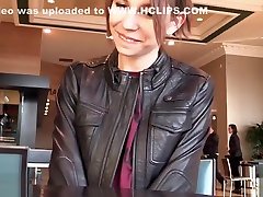 Flashing her kiara colexx blowjob in a restaurant
