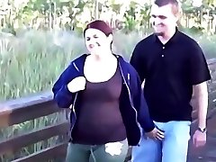 Fucking my chubby wife pissy massage by the lake