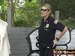 Busty uniformed blonde RIMMED and fucked by BIG DADDY