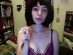 hot smoking webcam girl