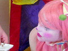 Bootyful female clown gets spanked and fucked hard in tight anal hole