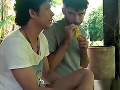 Latin twinks meet and fuck anal at a birthday party