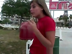 Petite teen flashing her story wife chubby and pussy off in public