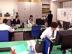 Comely busty Japanese japanese force fully sex harlot Minami Kojima fingering her pussy till orgasm in office