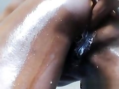 I am your black squirting slut with creamy twat