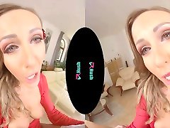 VRHUSH natural teen lesbian hot brunette Tina Kay takes your cock in VR