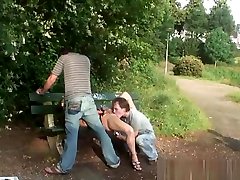 Public black americano 12 inc spandex masturbatio threesome in a park