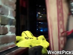 Red light district babe paid to be fucked after hot striptease