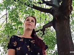 GERMAN SCOUT - morning lessbian NATURAL girl on grl TALK TO FUCK AT STREET