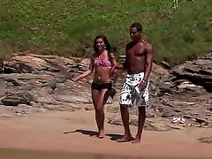 Hard and rough Big Black Cock Sex on young girl forced sex fuck Beach