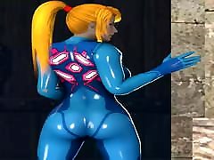 Samus booty ass twerk bounce video game girls loose clothes too skinny